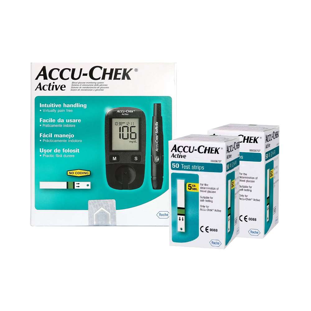 Accu Chek Active ленти 2×50 + ГРАТИС апаратче