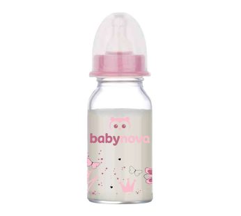 BABY NOVA 44606 стаклено шише 120мл со силиконска цуцла