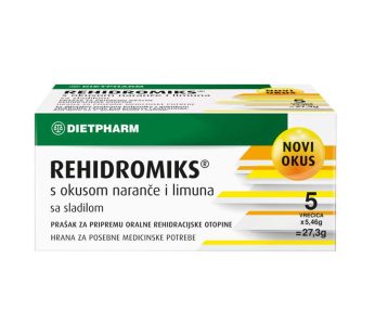 Рехидормикс електролити со вкус на лимон и портокал x5 кесички
