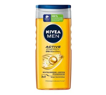 NIVEA Men Active Energy Гел за туширање на тело, коса и лице, за мажи, 250 мл
