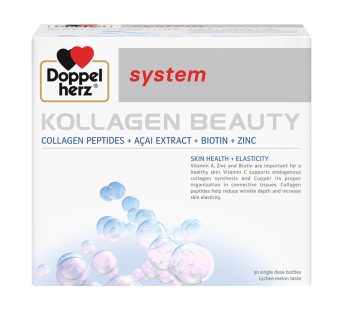 DOPPELHERZ KOLLAGEN BEAUTY Колагенски пептиди + екстракт од акаи + биотин + цинк