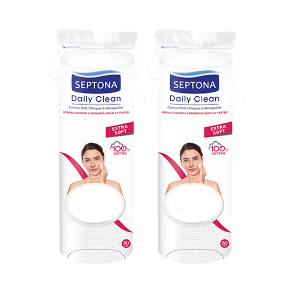 SEPTONA 1+1 Daily Clean памучни туфери, х80 парчиња